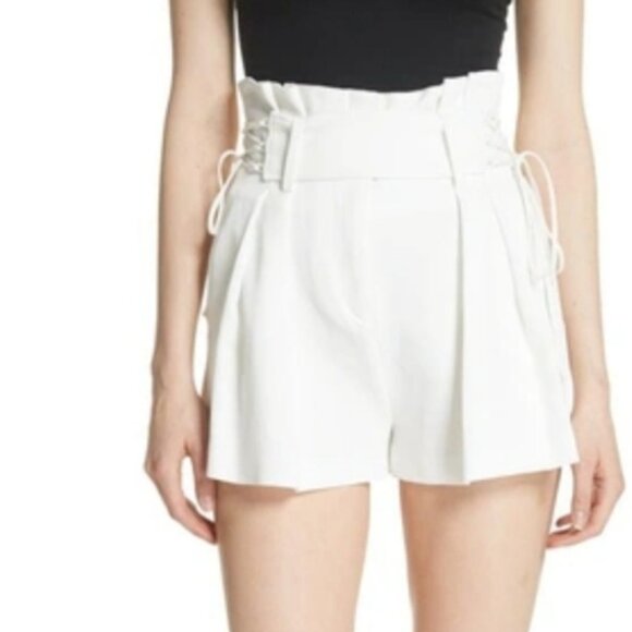 IRO Lalora Belted Cady High-Waist Lace-Up Side Paperbag Slim Flattering Shorts M - Picture 1 of 14